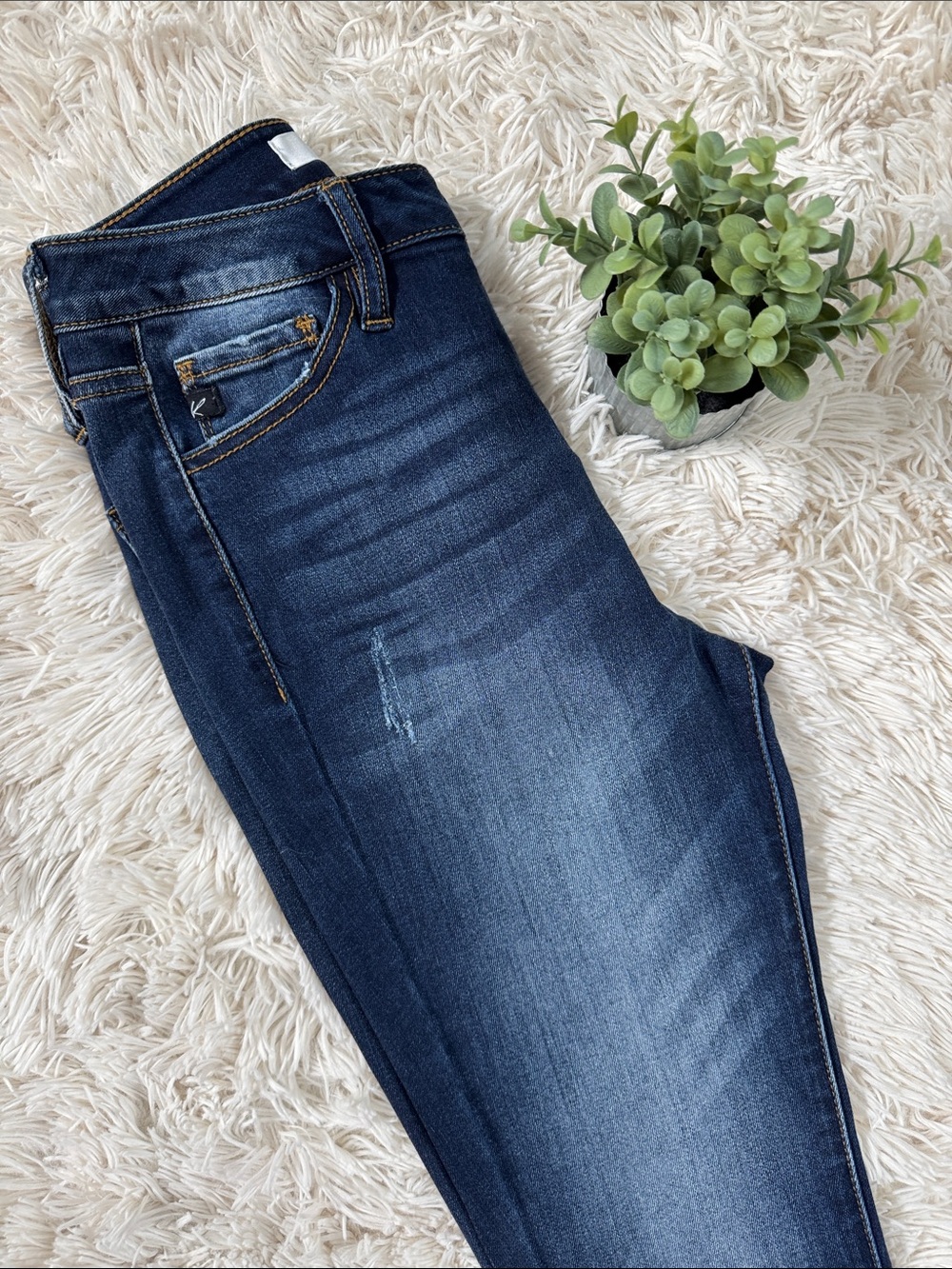KanCan High-Rise Button-Fly Skinny Jeans 💗 Dark Blue - Picture 9 of 13
